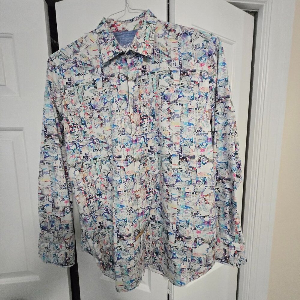 Robert Graham Long Sleeve Dress Shirt - Size Large - Free Shipping